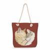 Cat print thick rope single-shoulder beach bag 7215
