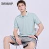 Mark Fairwhale Men's Silk Blend Color-Block Lapel Polo Shirt