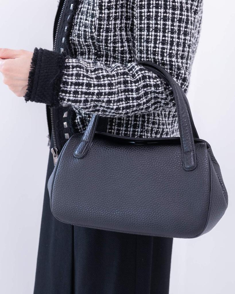 [IMAI BAG since 1977] Imai Bag Formal Bag GENOVA Women's Formal Handbag, Made in Japan, Cowhide Leather Bag, Wedding Bag (2646 Black)