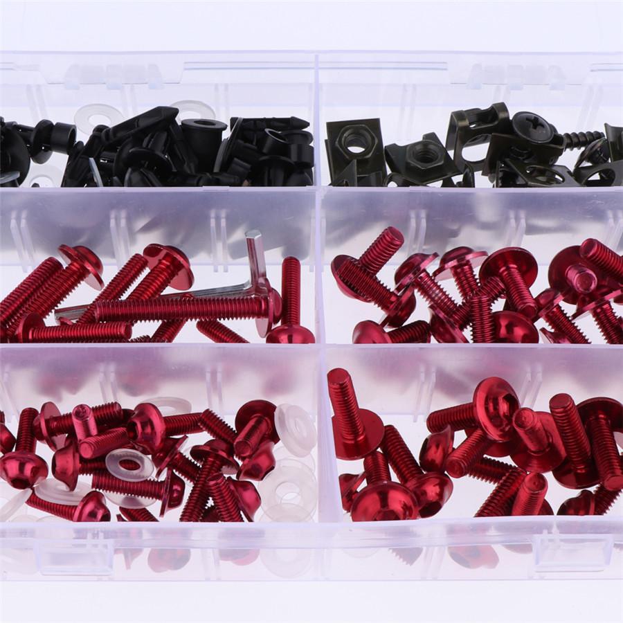 173PCS Red Universal Motorcycle Complete Fairing Bolt Kit Fastener Clips Screws For BMW for Kawasaki for Yamaha for Honda