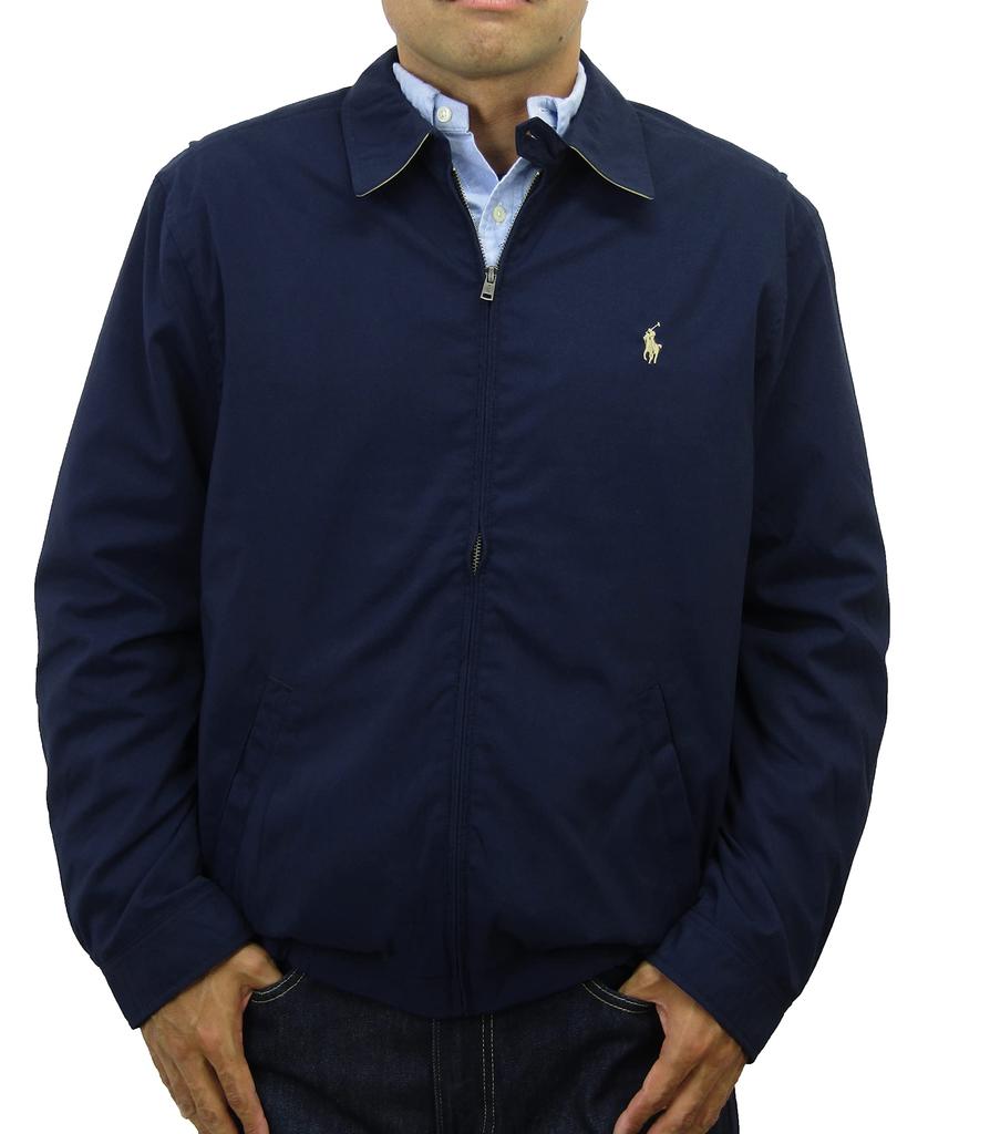 POLO RALPH LAUREN Windbreaker Swing Top Solid Color with Size Navy Men's Jacket, One-Pointed Design, XXL, (Product Number 0101004)