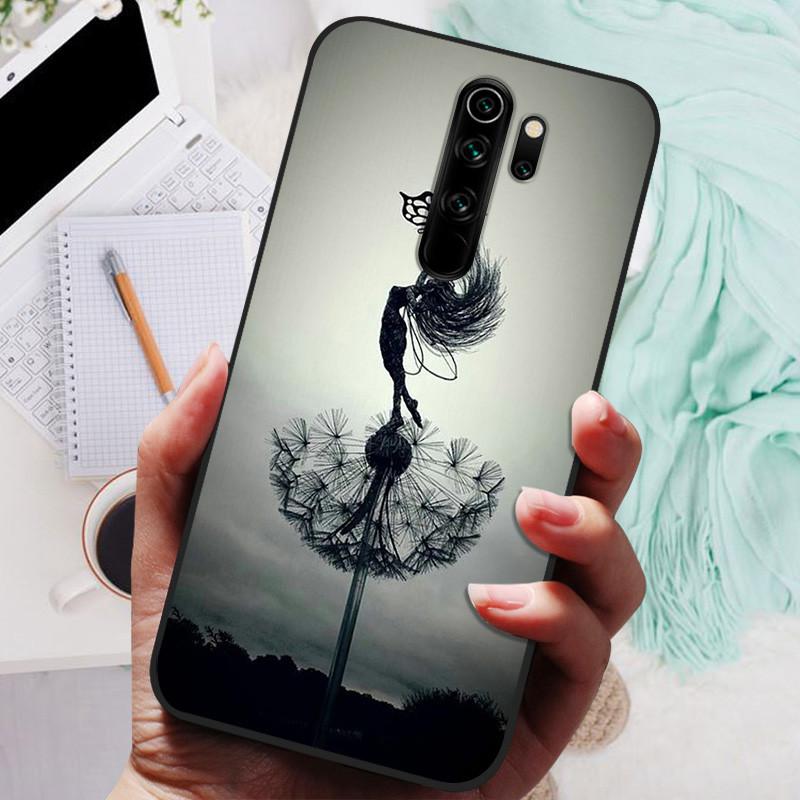 Phone Cover For Xiaomi Redmi Note 8 Pro Case Silicone Lovely Black Bumper Soft TPU Coque for Redmi Note8 Pro 8Pro Shells Fundas