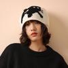 New Pure Wool Kitten Knitted Hat Women's Autumn and Winter Warm Fashion Versatile Casual Face Small Pullover Hat