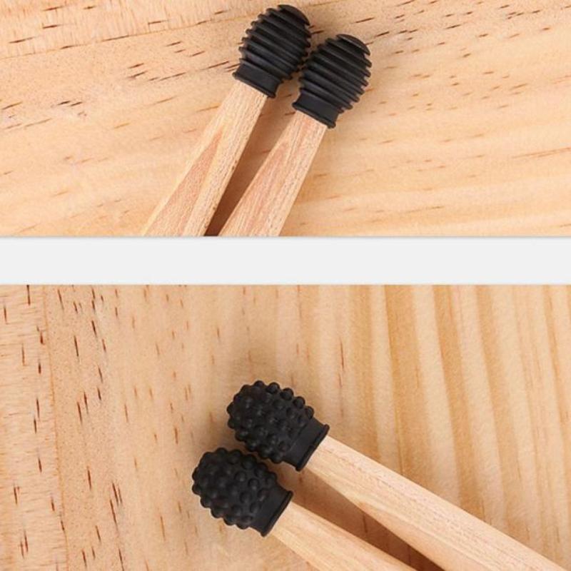 2Pcs Drum Mute Silicone Sleeves Weakened Sound Silencers, Practice Tips, Drumstick Head Rubber Sleeves For Quiet Drumming