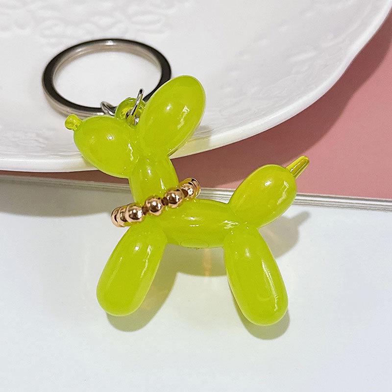 Translucent Candy Pearl Balloon Dog Keychain Pendant
