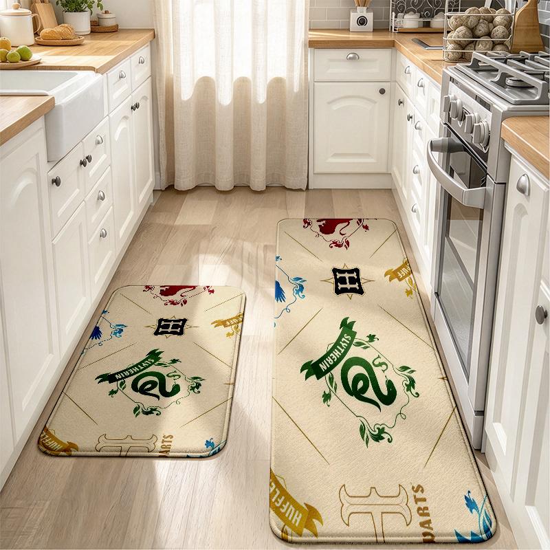 Harry Potter Flannel Kitchen Mat Christmas Soft Area Rug Non Slip Floor Carpet Home Decoration
