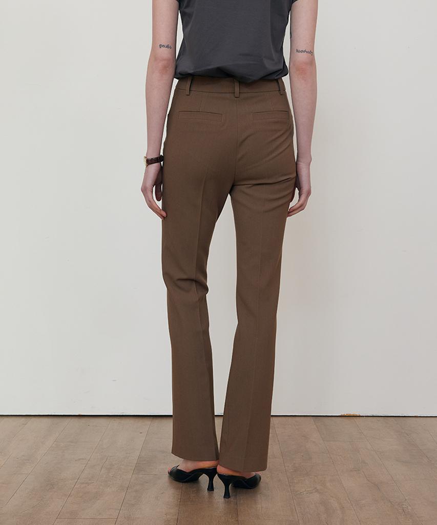 STEP AROUND Boots Cut Slit Pants_Brown
