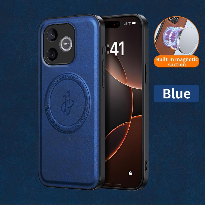 Wireless Charging Magnetic Case for Honor 600 Lite 5G Protective Cover PU Leather Hard Back Shell Coque