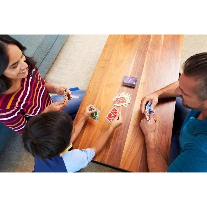 Uno Jeu De Cartes,avec 112 Cartes Dans Une Boîte Métallique Robuste,Jouet Adultes,Enfant,Adolescent,A Partir De 7 Ans,GDG37