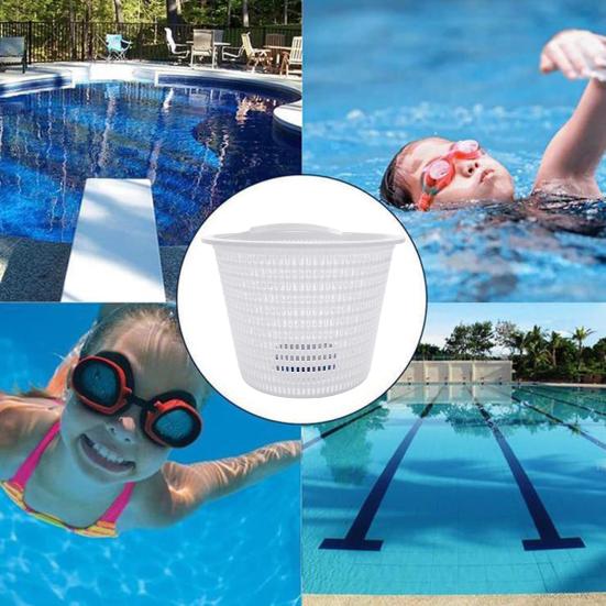 7"/8" Bassengskimmerkurv for nedgravde bassenger Plast Svømmebassengfilterkurv Løv- og rusksskimmerkurv Erstatning for SP1070