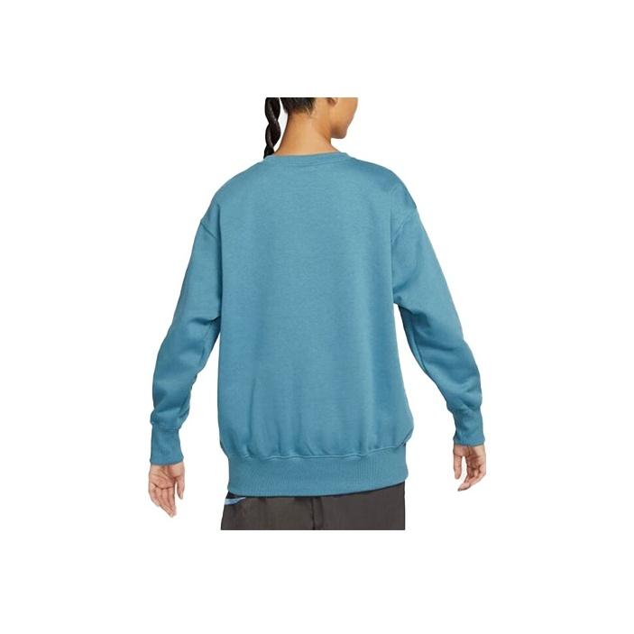 Nike Solid Color Logo Round Neck Long Sleeve Casual Sweatshirt Women Sweatshirt Blue DQ5734-440
