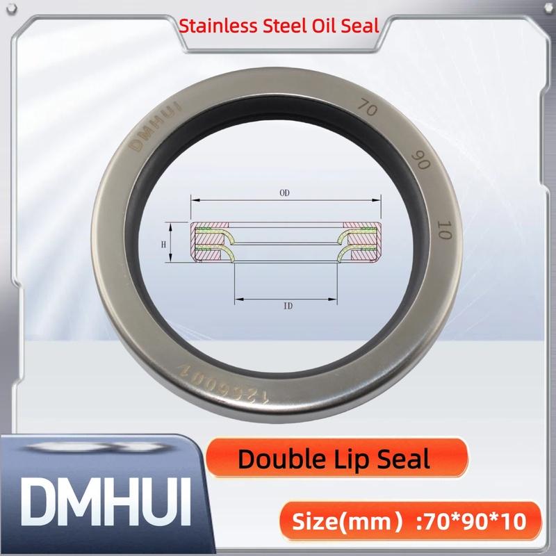 Oil Seal 70x90x10 Double Lip Seal Stainless Steel Oil Seal PTFE SS 70×90×10 70x90x10mm серебряный