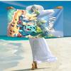 Personalized customized proof beach towel with Pokémon Bulbasaur pattern - soft, absorbent,quick-drying,perfect swimming,camping&bathing