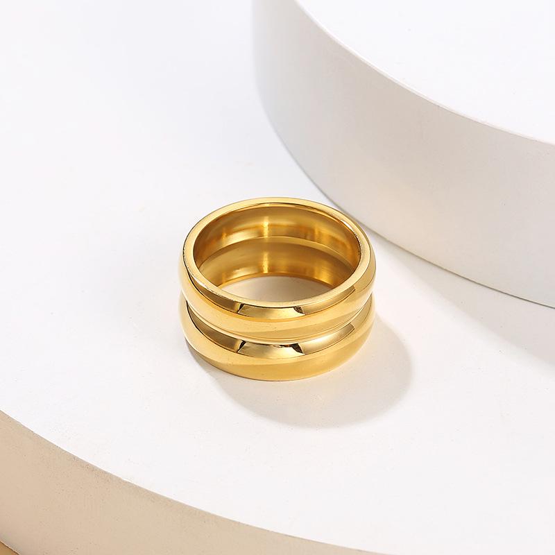 High-End Minimalist Glossy Stainless Steel Women's Ring