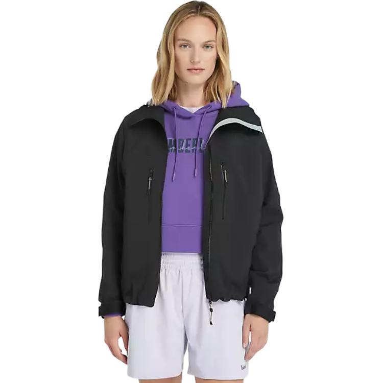 Timberland Hooded Zipper Comfortable Casual Jacket Women Jackets Black A5XRU-001