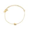 Mini Cute 3D Initials Bubble Letter Chain Bracelet For Women New Gold Color Stainless Steel Waterproof Elegant Christmas Jewelry
