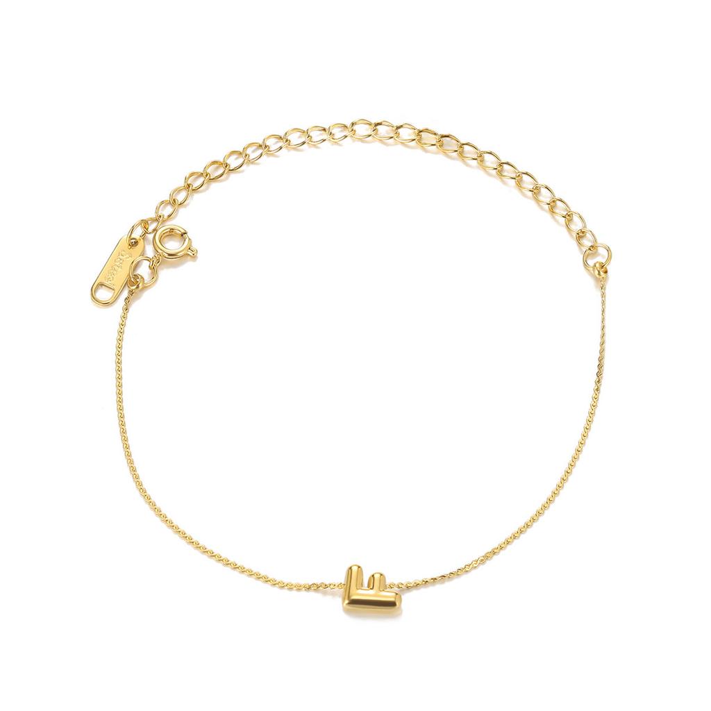 Mini Cute 3D Initials Bubble Letter Chain Bracelet For Women New Gold Color Stainless Steel Waterproof Elegant Christmas Jewelry