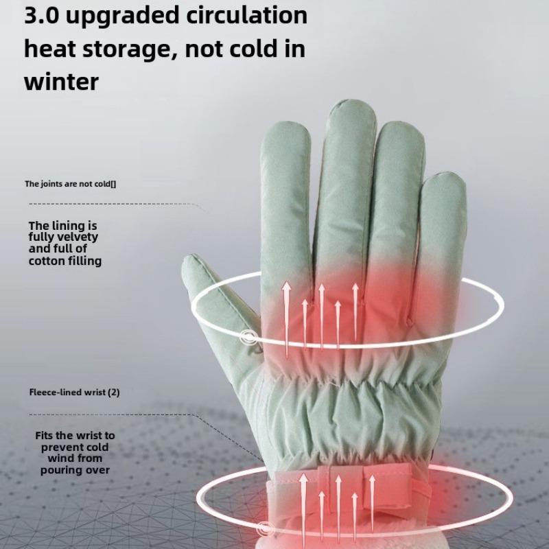 Winter Warm Gloves for Women with Thick Velvet for Windproof and Cold Resistant Cycling Waterproof Gloves in Winter