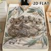 1Pc Koala Print Flannel Blanket,High Quality Comfortable for All Seasons,Home Decor,Warmth and Comfort,Perfect for Christmas Gifts