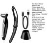 Electric Back Shaver with Ergonomic Handle IPX7 Waterproof Men Body Hair Trimmer USB Rechargeable Handheld Hair Remover Tool