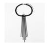 Kenjie Black Multi-Row Tassel Choker Necklace - Romantic and Fashionable Design for Women