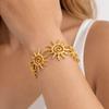 Bracelet spirale soleil couleur or style vintage, manchette élégante, jonc ouvert