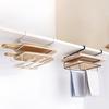 Cutting Board Kitchen Shelf, Double-Layer Perforation-Free Cabinet Hanger, Rag, Cutting Board Storage And Finishing Iron Hanger