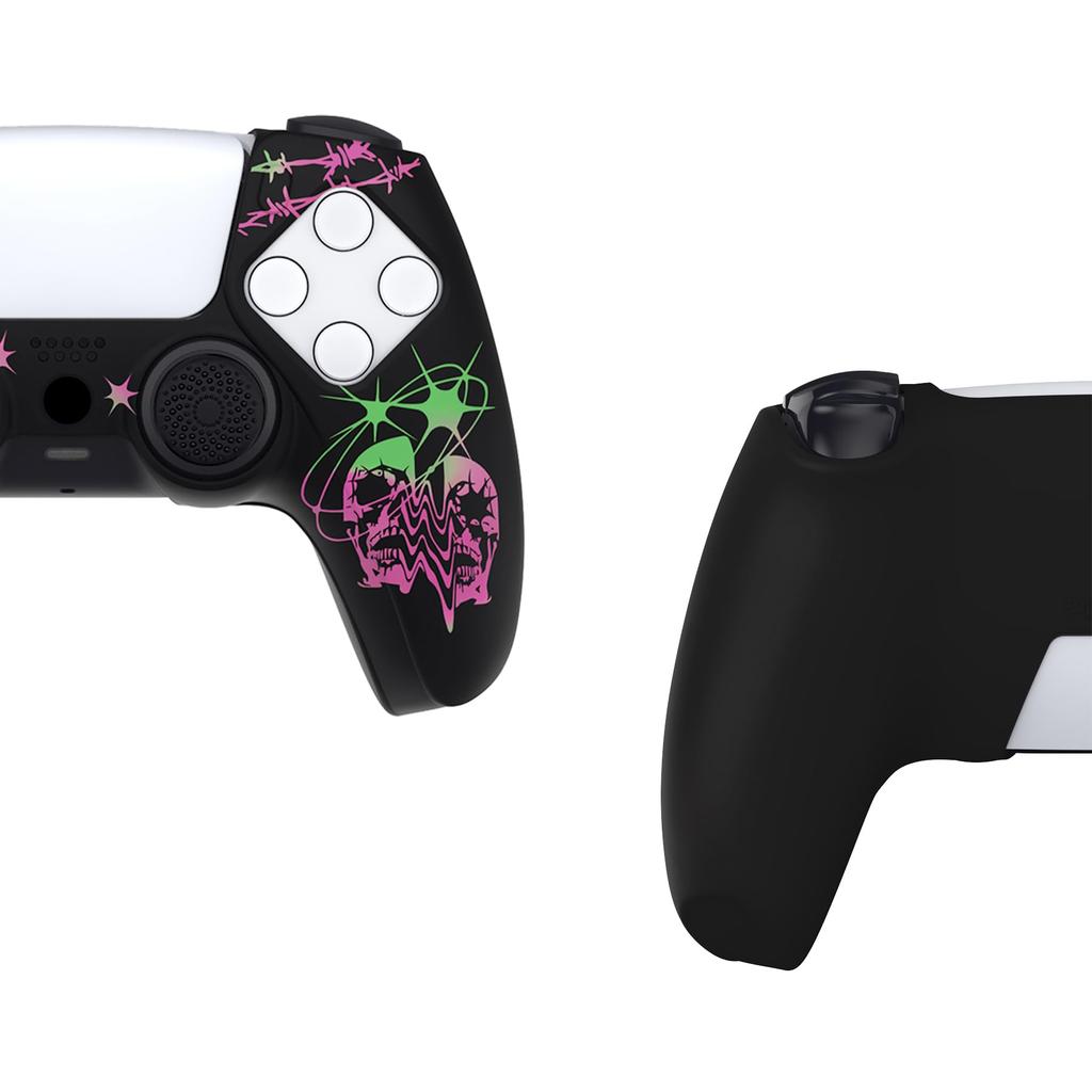 PlayVital Pure Series Musterdesign Schutzhülle aus Silikon, kompatibel mit PS5, weiches Gummi-Griffgehäuse, kompatibel mit PS5, kommt mit 6 Thumbsticks