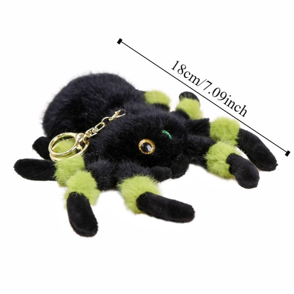 Simulation Colored Eye Spider Plush Pendant Fluffy Spider Plush Keychain Birthday Parties