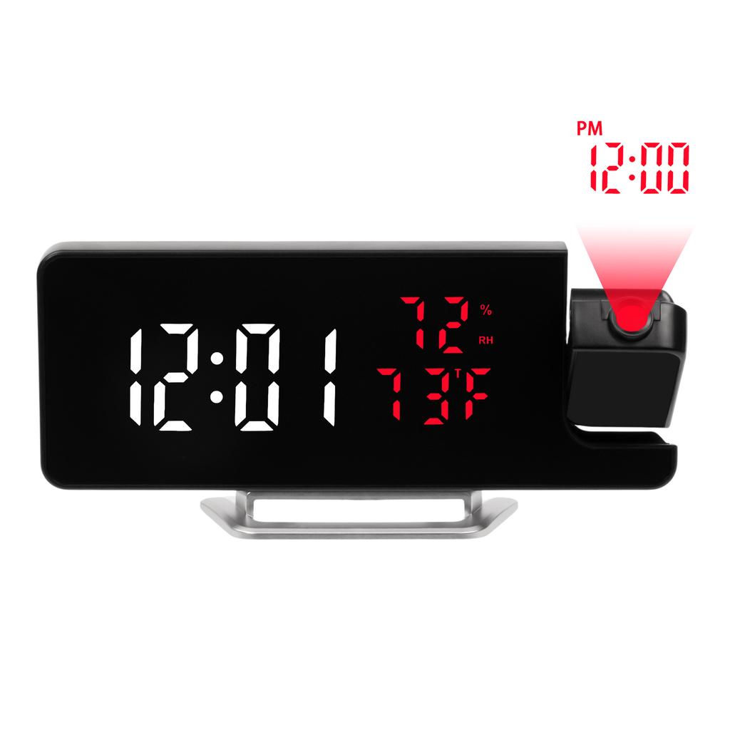 New Clock Temperature and Humidity Projection Clock Mirror Multifunctional LED Clock Bedside Alarm Clock Haopin 111