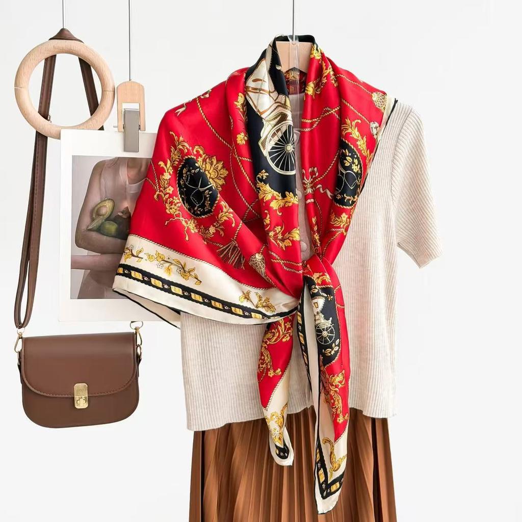New fashion 111 mulberry silk silk scarf, women's Spring Festival gift for elders to keep warm 111 silk collection