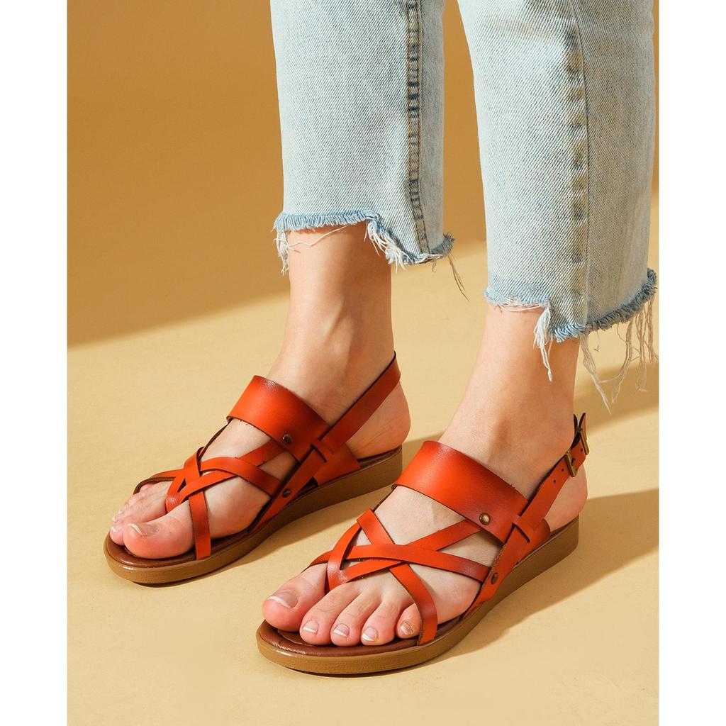 Cross-Band Ankle Buckled Women's Casual Sandals 51-820-23