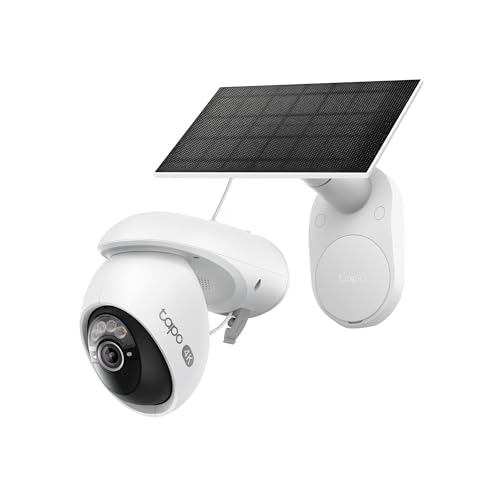 TP-Link Tapo Security Camera, Pet Camera, Outdoor, Solar-Powered Surveillance Camera, Monitoring Camera, Smartphone Compatible, Solar Powered, Wi-Fi,
