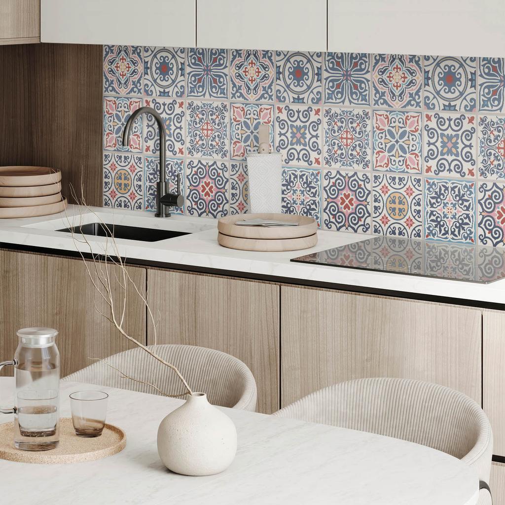 Naklejany Panel Pcv Z Motywem Idealny Do Przedpokoju 100X50 Cm Wzory W Stylu Mozaiki