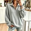 Women's Long Sleeve Half Zip Sweatshirt with Stand Collar Casual Pullover