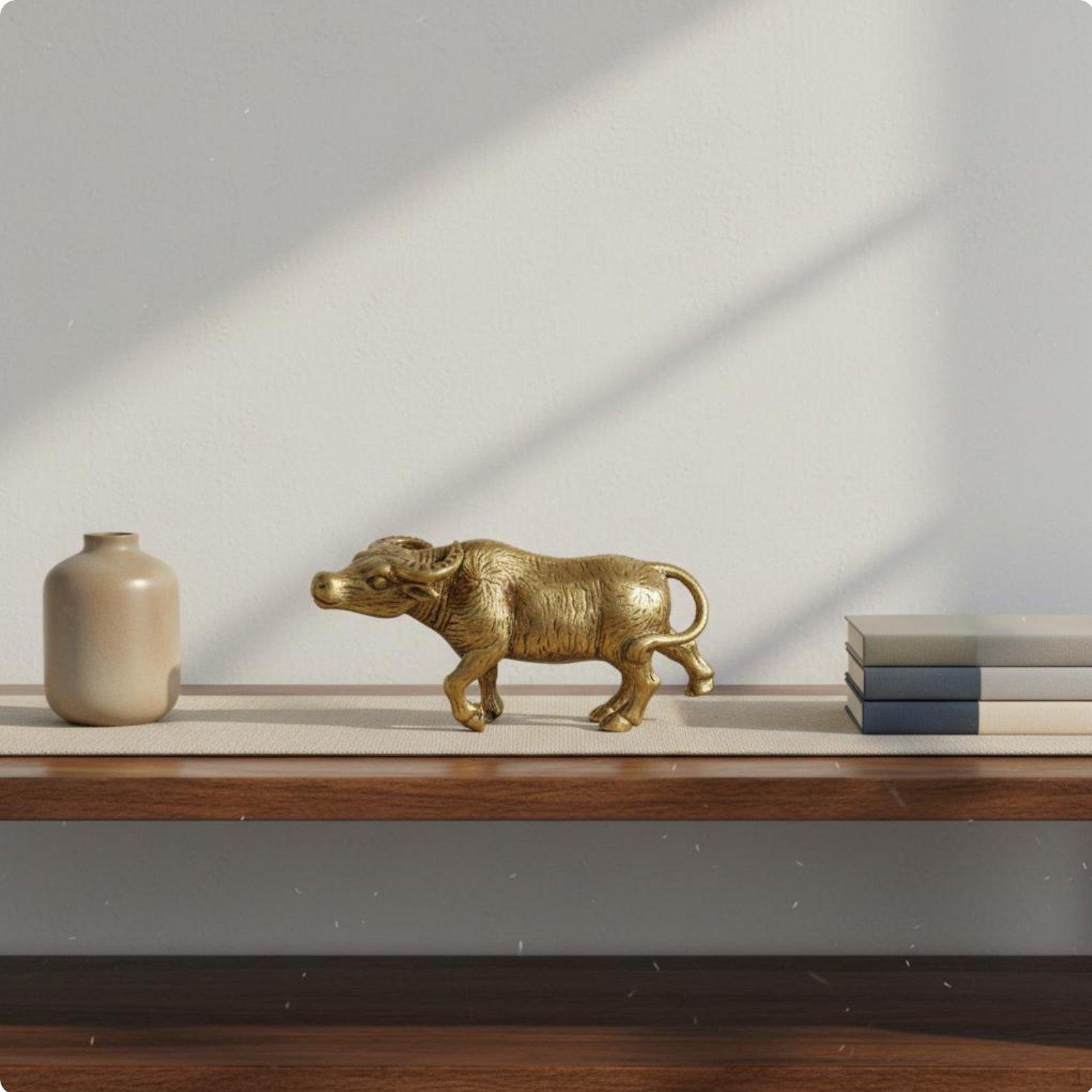Chinese Astrological Brass Figurine, Detailed Craftsmanship Statue Symbol