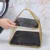 Luxury Metal Fruit Tray Double Layer Snack Plate for Living Room Afternoon Tea Dessert Display