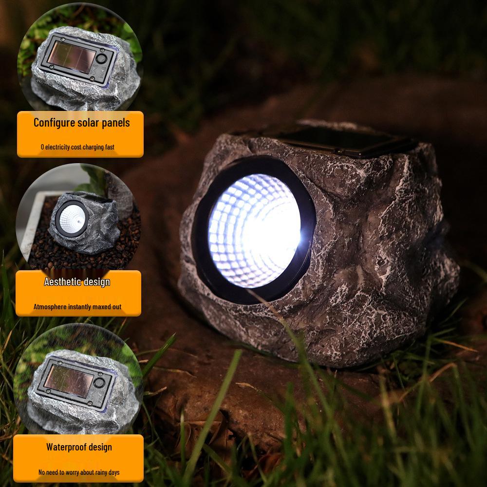 Waterproof Outdoor Solar LED Stone Garden Light