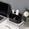 Desktop Storage Box Multi-functional Makeup Brush Remote Control Holder Plastic Storage Dividing Box Office Supplies Organizer