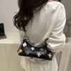 New Crocodile Pattern French Toast Bag Fashion Flower Embroidery Chain Shoulder Bag Women's Shoulder Cross-Body Bag AVE