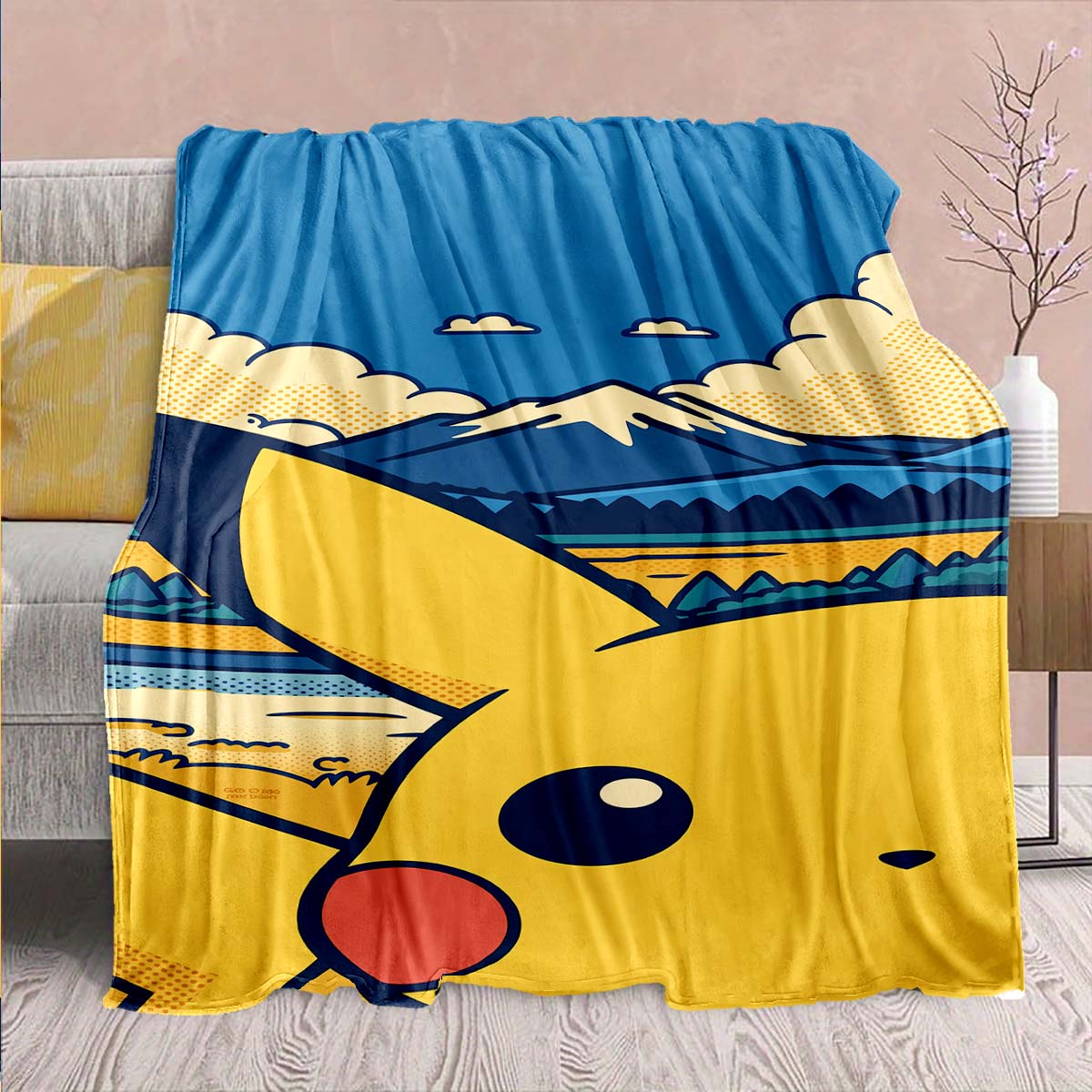 

Pokémon Anime Flannel Blanket - Soft Warm Perfect for Sofa, Bedding Camping Travel Office Home Decor -QJY 75x90cm