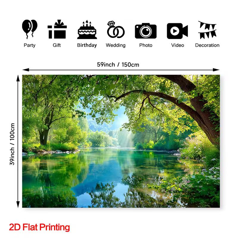 2D Sunray Jungle Scenery Portrait Photo Backdrop
