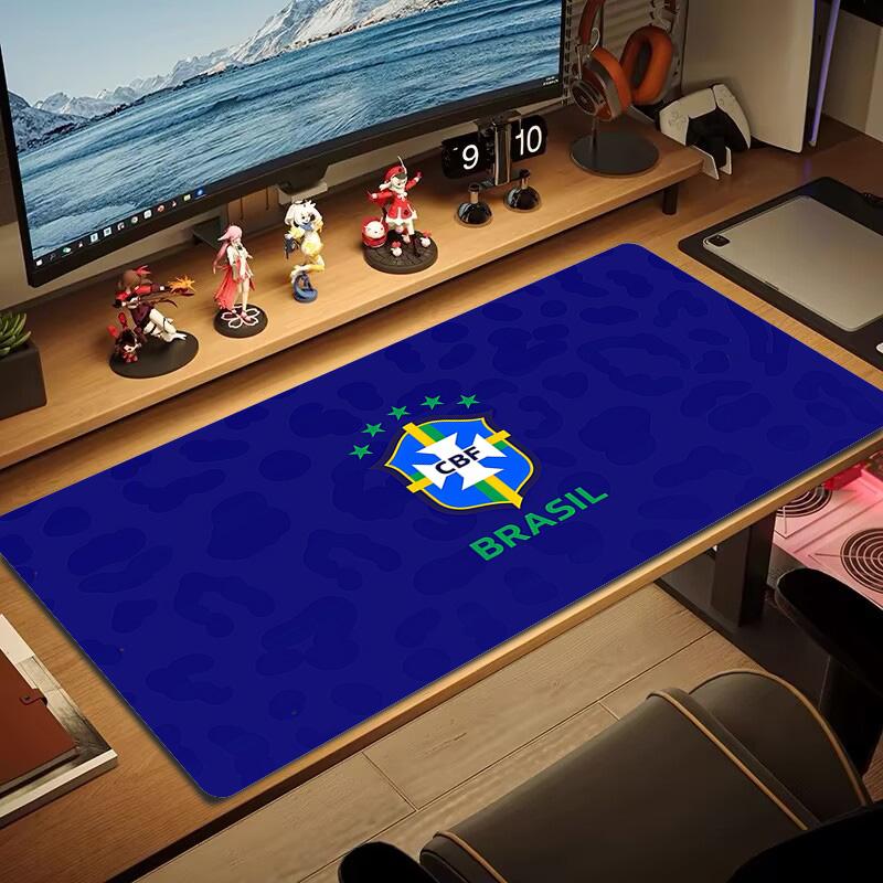 Brazil National Football Team Print  Cushion Non-slip Laptop Tablet Big Mousepad XXL Mat Mini PC Playmat With Lock edge