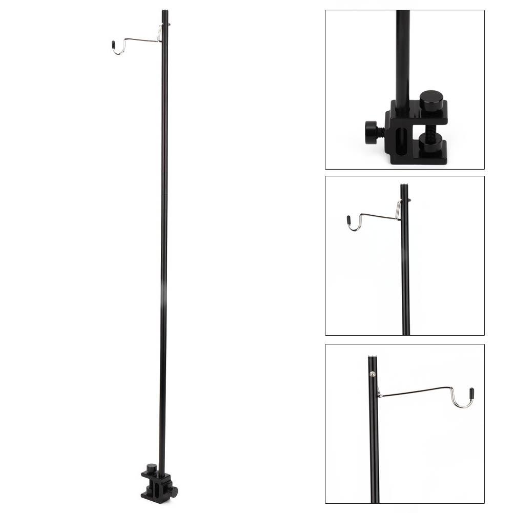 Black Portable Aluminum Alloy Folding Light Bracket Stand Outdoor Camping Table Lamp Pole