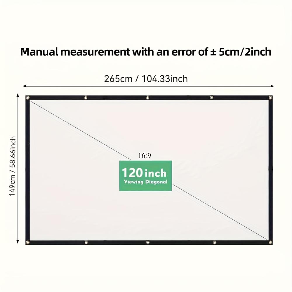 72 100 inch Simple Portable Projection Screen 100 inch Curtain High Outdoor Full HD 4K Projector Screen Curtain For Home Theater