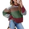 Women's Color Block Cropped Sweaters Winter Trendy Casual  Going Out Striped Pullover Tops