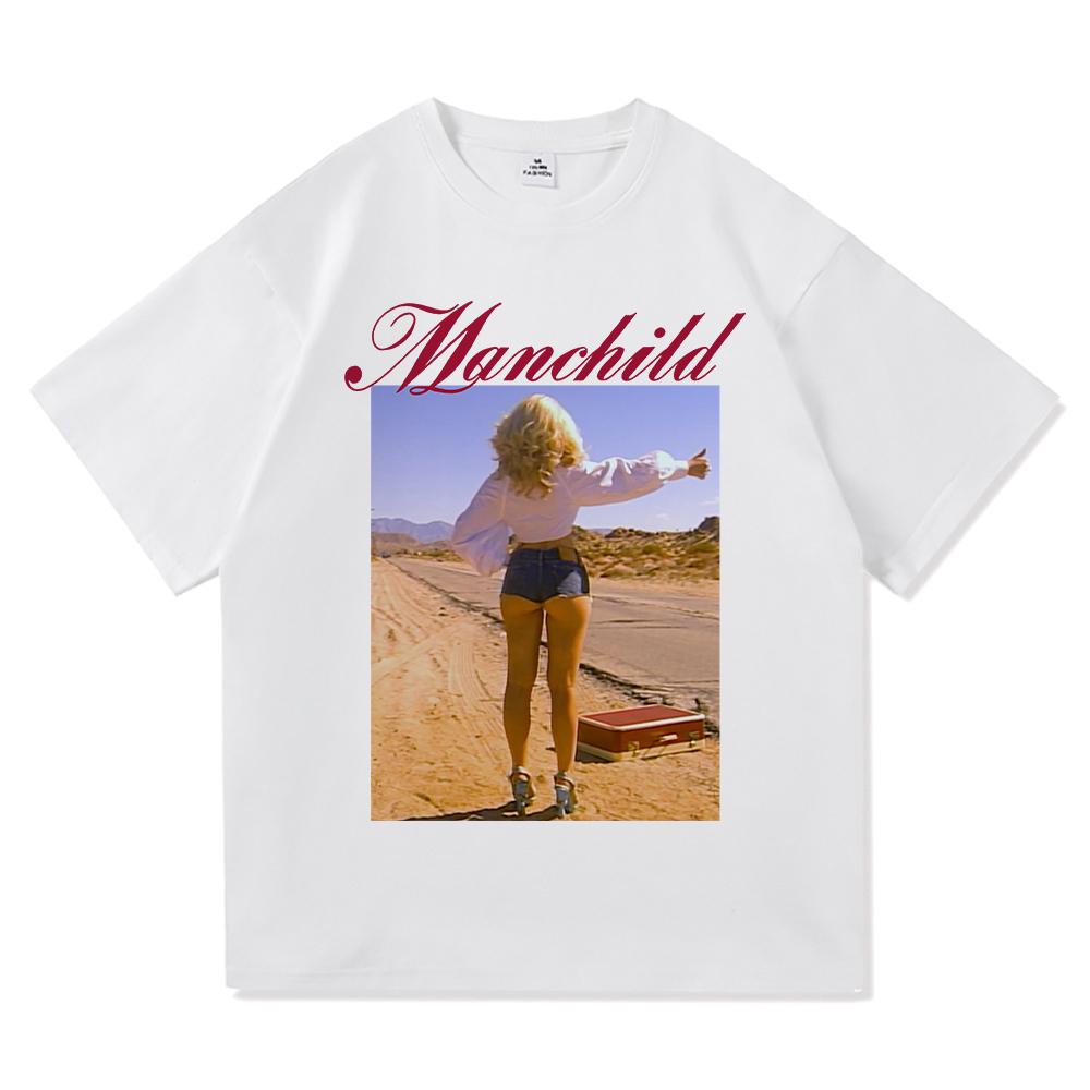Sabrina Carpenter Manchild T Shirt Hot Fashion UnisexWomen Aesthetic Vintage Graphic TShirt High Quality Cool Cotton Tees Shirts