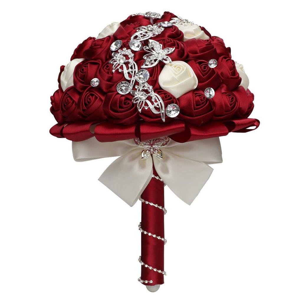 Wifelai Butterfly Drill Ribbon Bridal Bouquet W2216