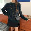 Autumn Winter Houndstooth Knitted Loose Sweater Women Pullover Tops Long Sleeve O Neck Casual Streetwear Women Knitwear Jumpers