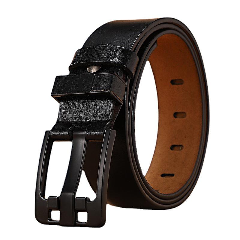 Men's Genuine Leather Extra-Long Black Plus Size Belt